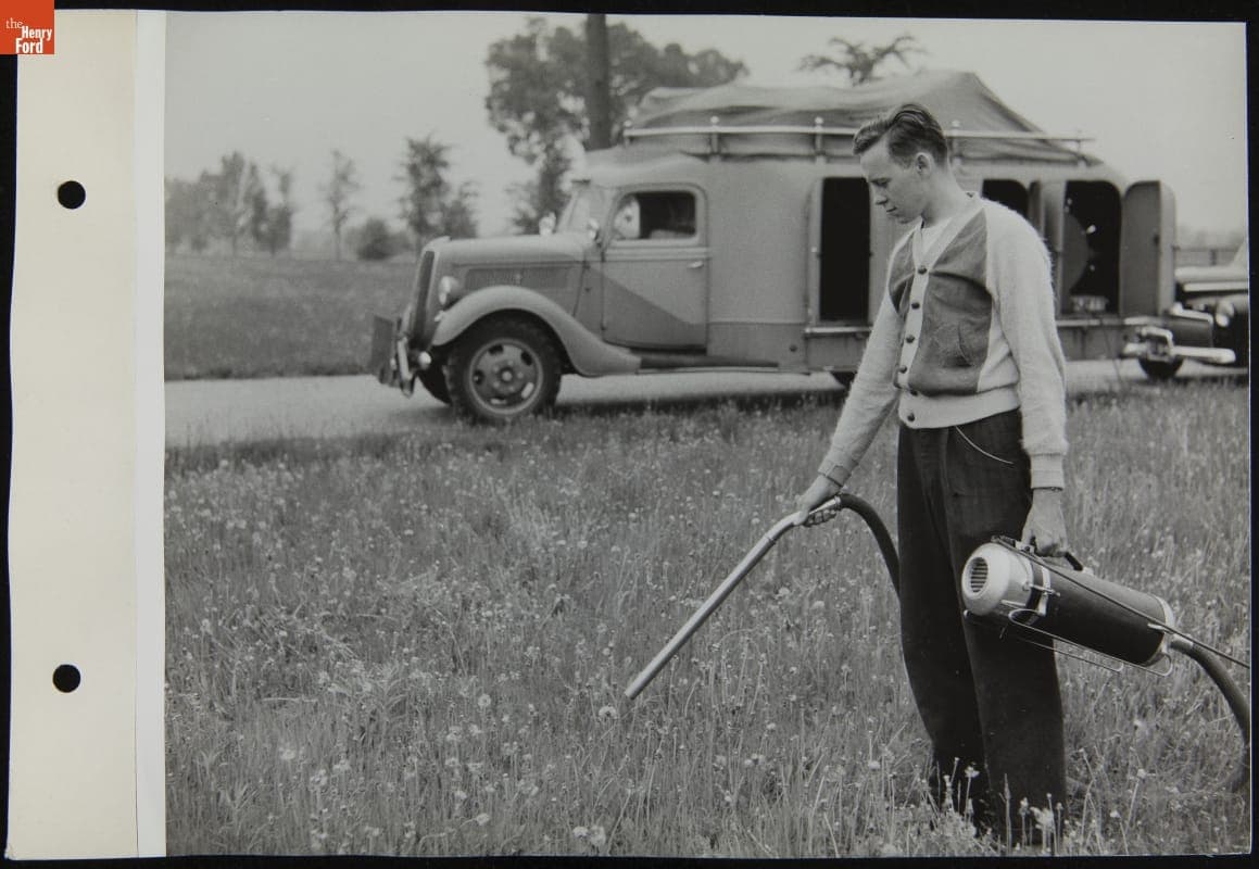 Harvesting Dandelion Seeds with a Vacuum Cleaner, May 1942