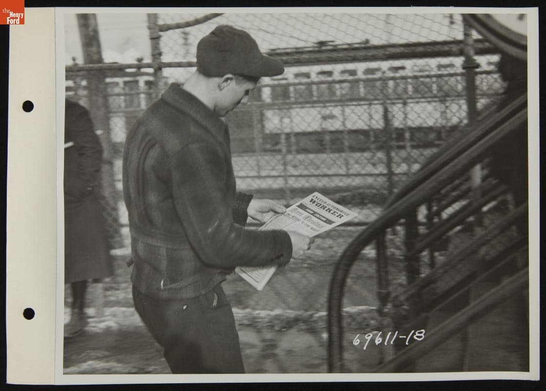 Man Reading UAW Literature, December 1937