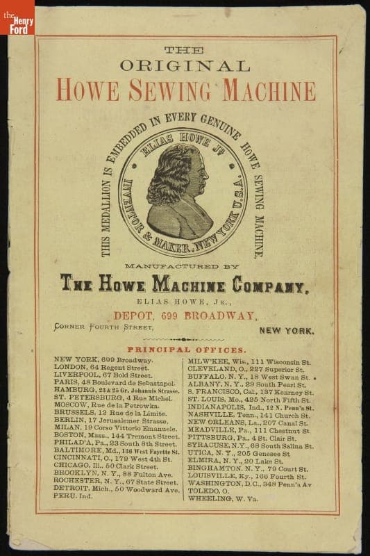 The Howe Machine Co. Instruction Book for the Howe Sewing Machine, Step Feed, 1871