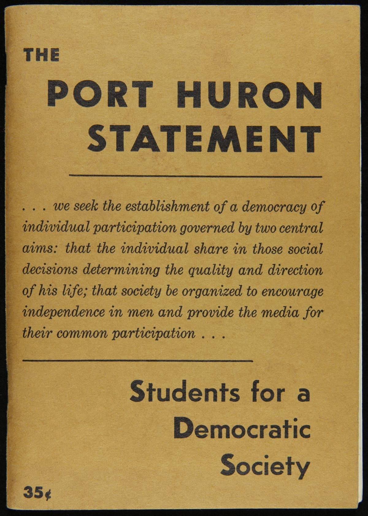 The Port Huron Statement, 1964
