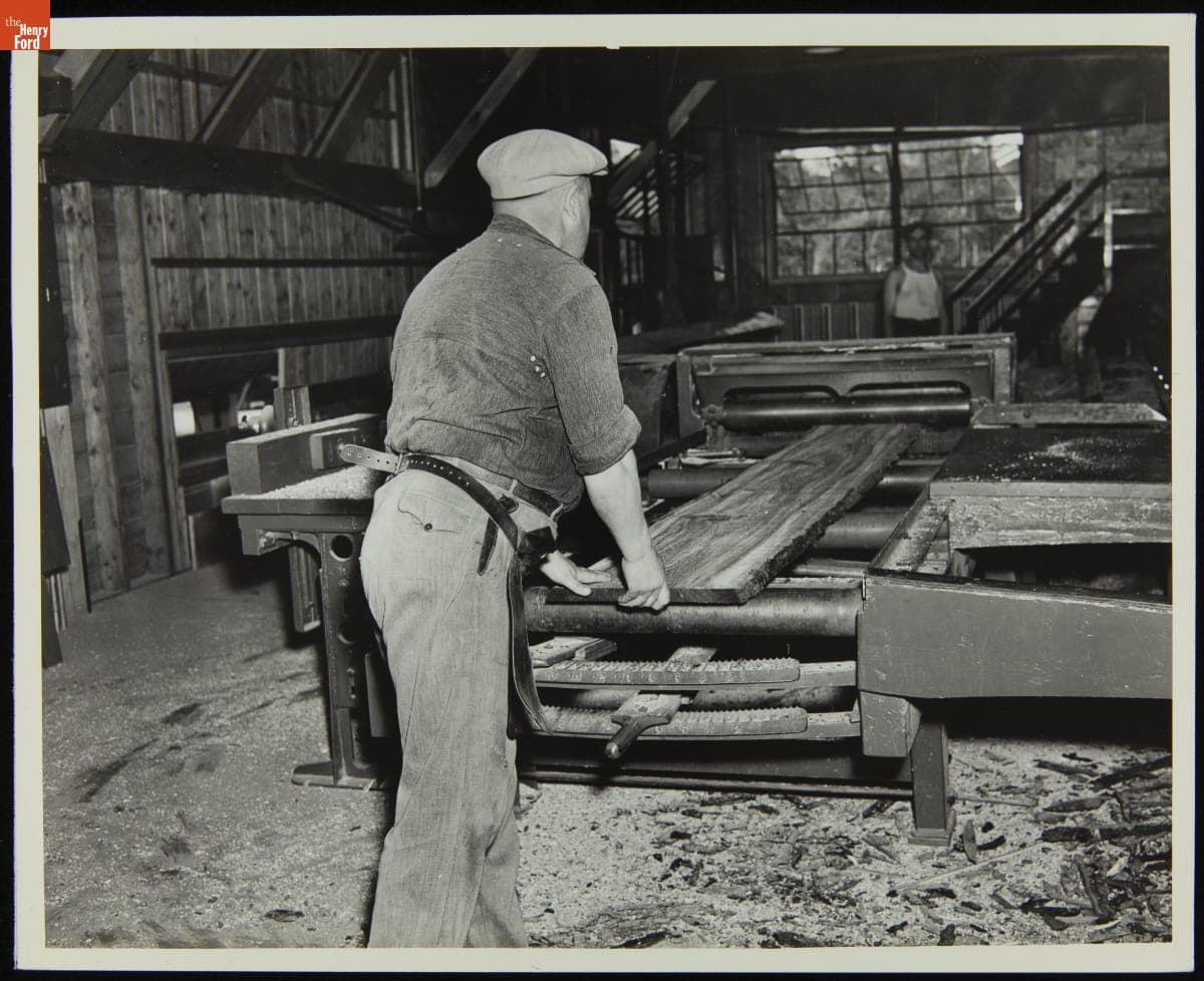 Men Working at a Sawmill in Alberta, Michigan, 1937