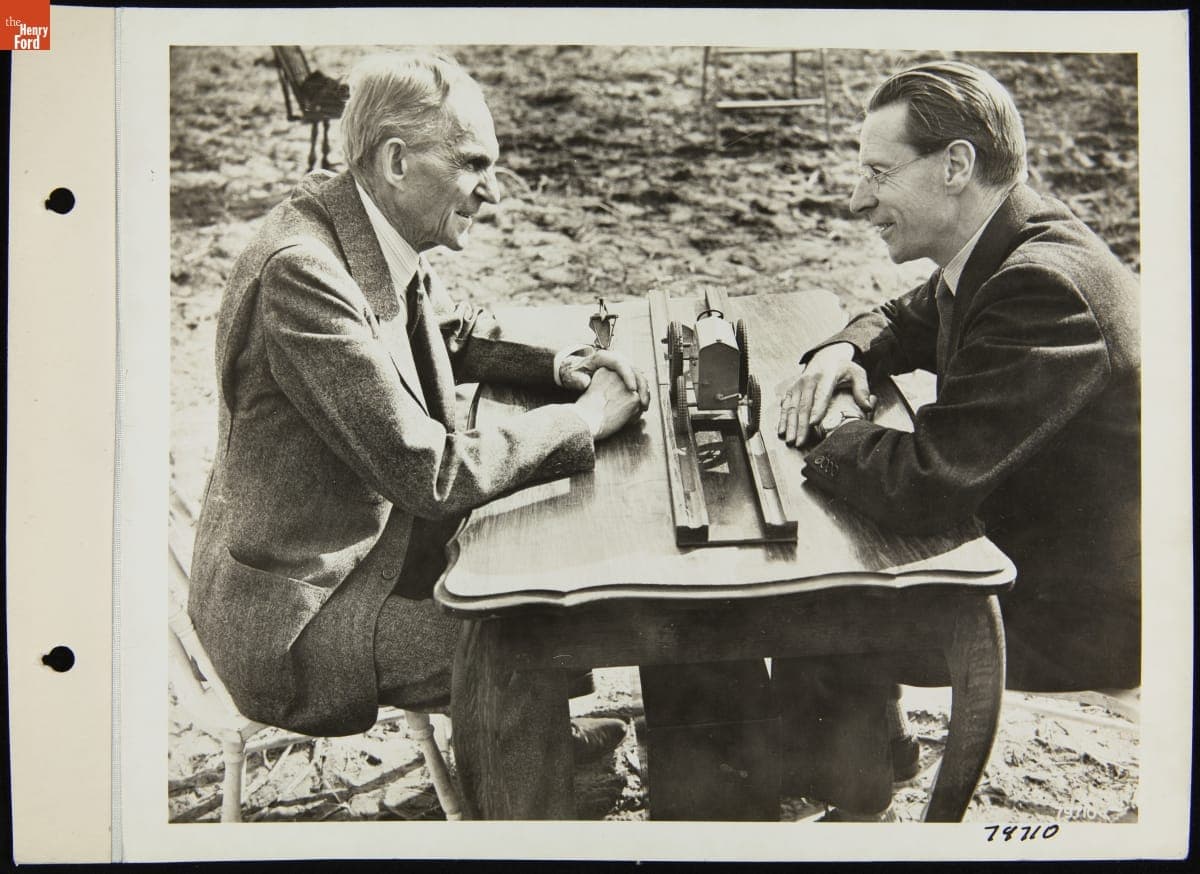 Meeting between Harry Ferguson and Henry Ford at Fair Lane, October 1938