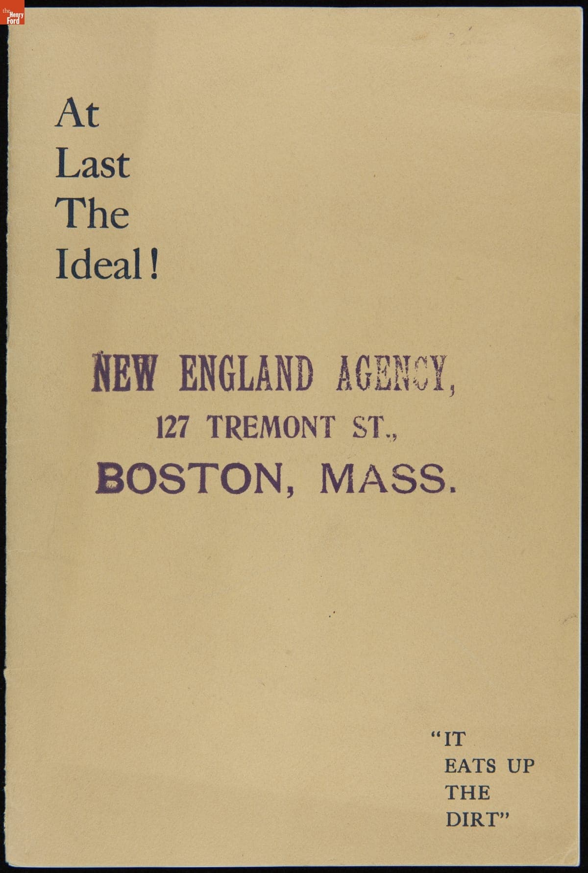 "At Last the Ideal!," Catalog for the American Vacuum Cleaner Company, circa 1907