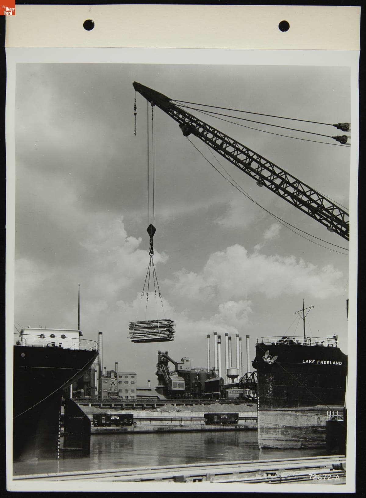 Barge Being Loaded with Lumber at Rouge Plant, Dearborn, Michigan, November 14, 1939