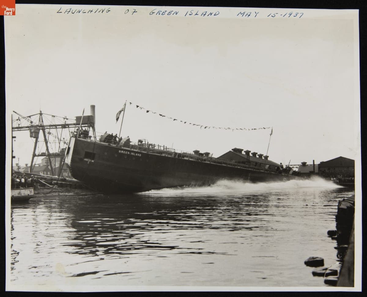 Launching of Ford Freighter "Green Island," May 15, 1937