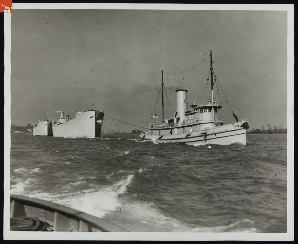 Ford Barges "Lake Crystal" and "Lake Hemlock" Turned over to United States Government for War Service, November 5, 1942