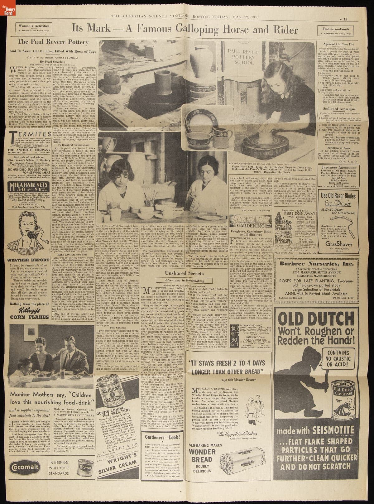 The Paul Revere Pottery and its Old Building Filled with Rows of Jugs, May 22, 1936