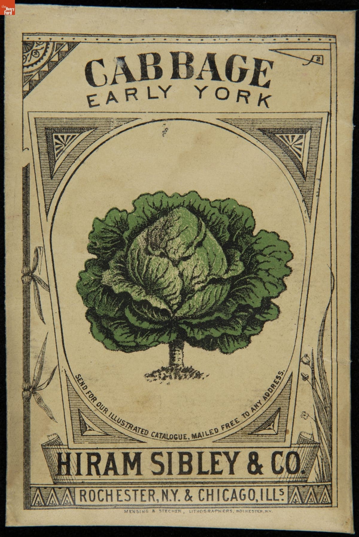 Hiram Sibley & Co. "Cabbage Early York" Seed Packet, Used in the C.W. Barnes Store, 1882-1888
