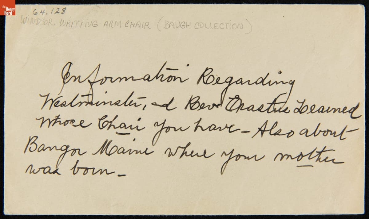 Family History of the Ebenezer Tracy Writing-Arm Windsor Chair in the Collection of The Henry Ford