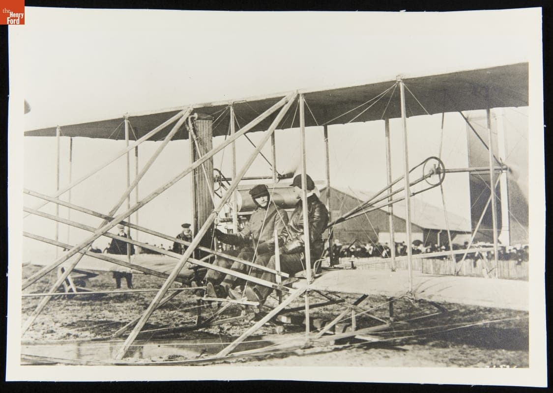 Wilbur Wright and His First French Pupil, Comte de Lambert, Pau, France, 1909