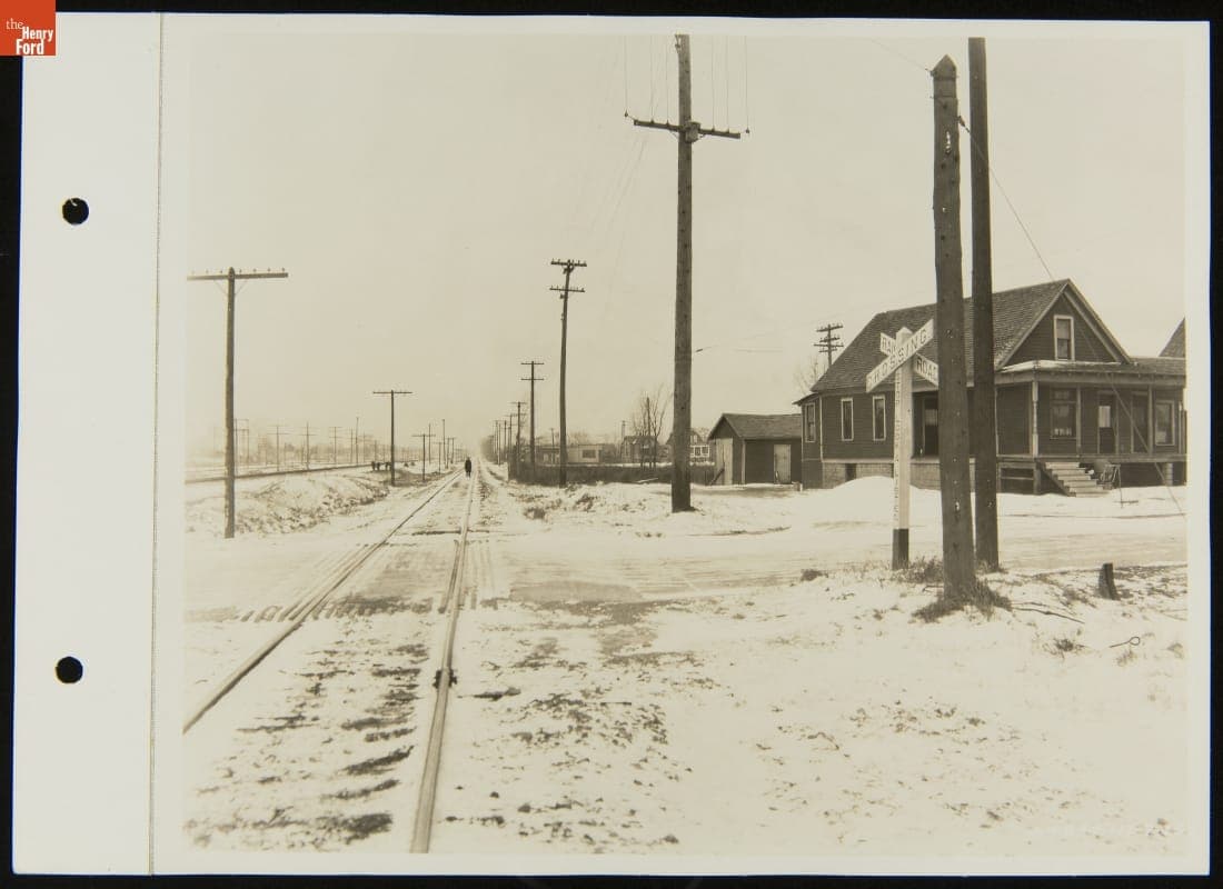 Railroad Crossing, Detroit, Toledo & Ironton Railroad, December 1925