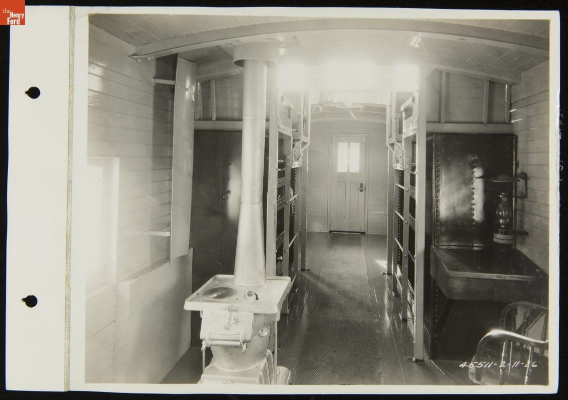 Interior of a Railroad Caboose, Detroit, Toledo & Ironton Railroad, February 1926
