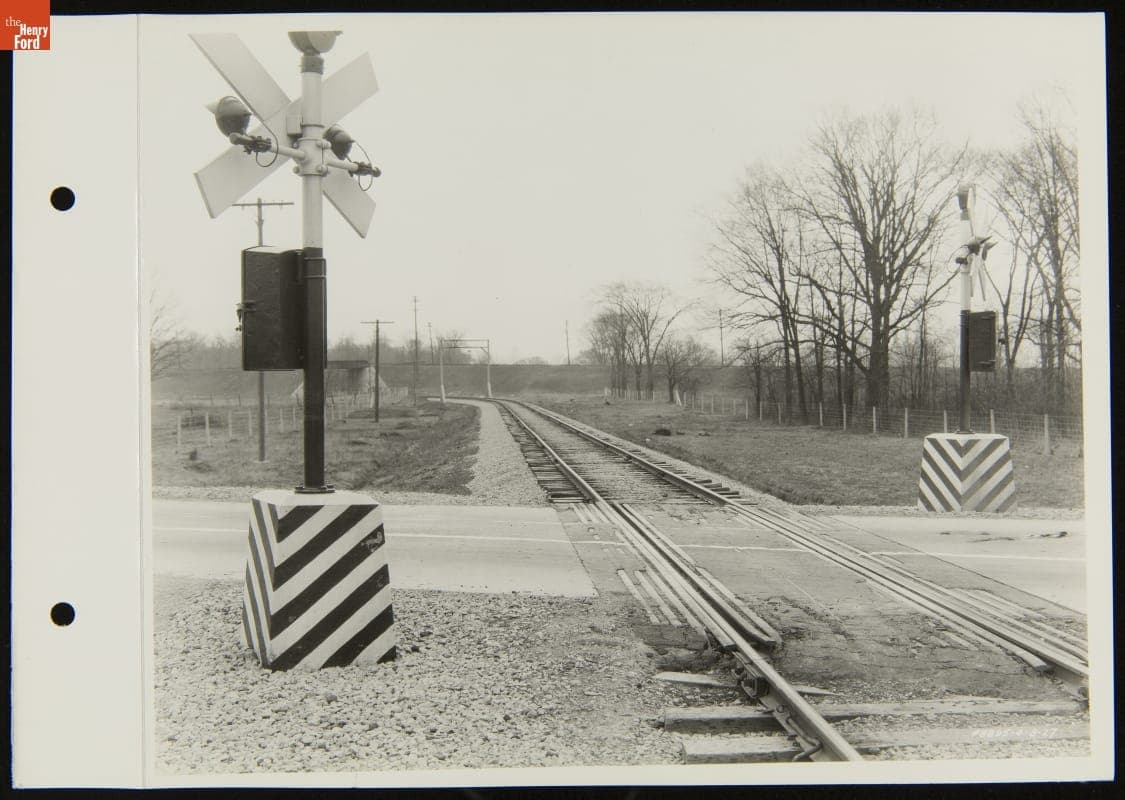 Railroad Crossing, Detroit, Toledo, and Ironton Railroad, April 1927