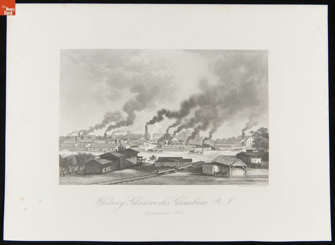 Engraving, "Whitney Glassworks, Glassboro, N. J. Established 1775"