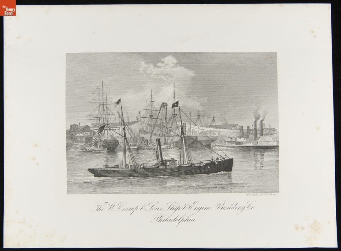 Engraving, "W. Cramp & Sons. Ship & Engine Building Co.," 1876