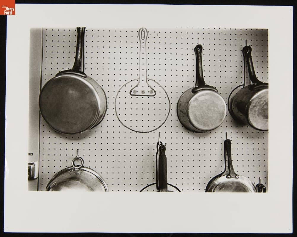 Pegboard Wall with Hanging Pots in Julia Child's Kitchen, 1977