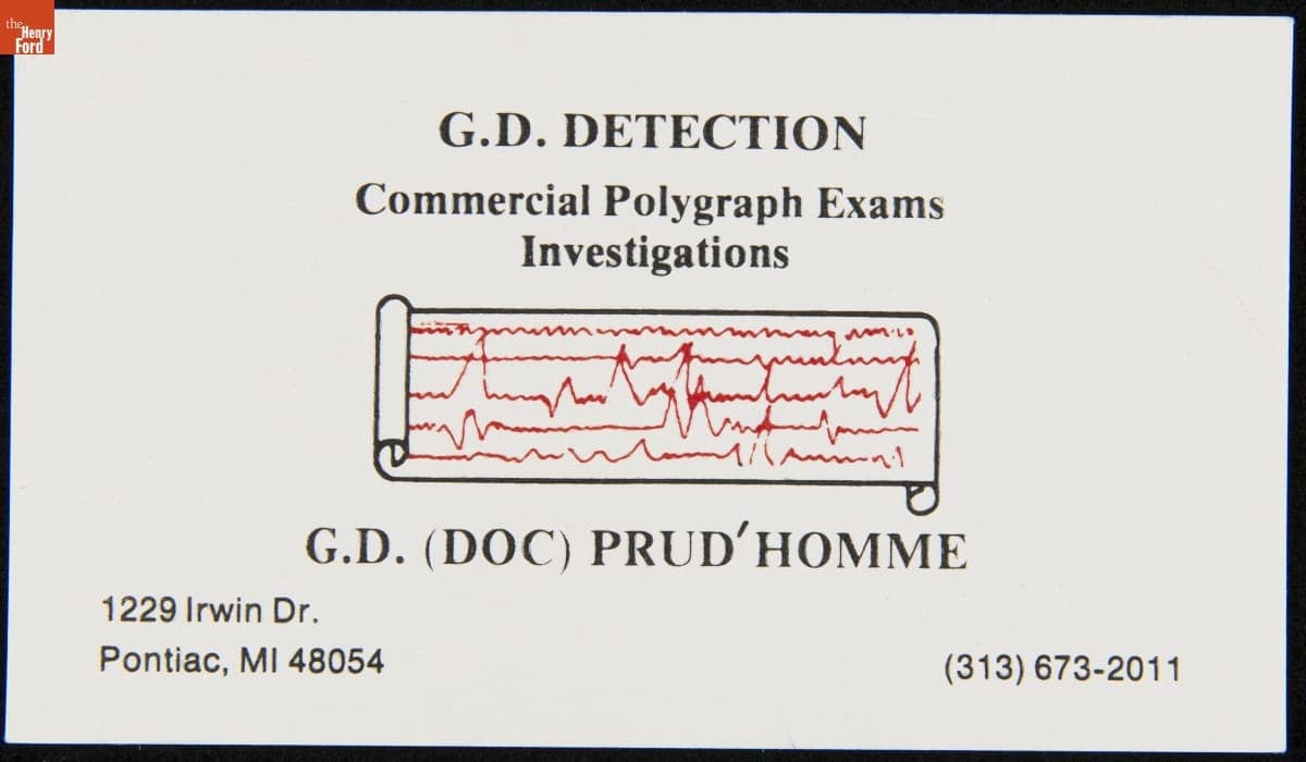Business Card for "G.D. Detection," 1974-1990