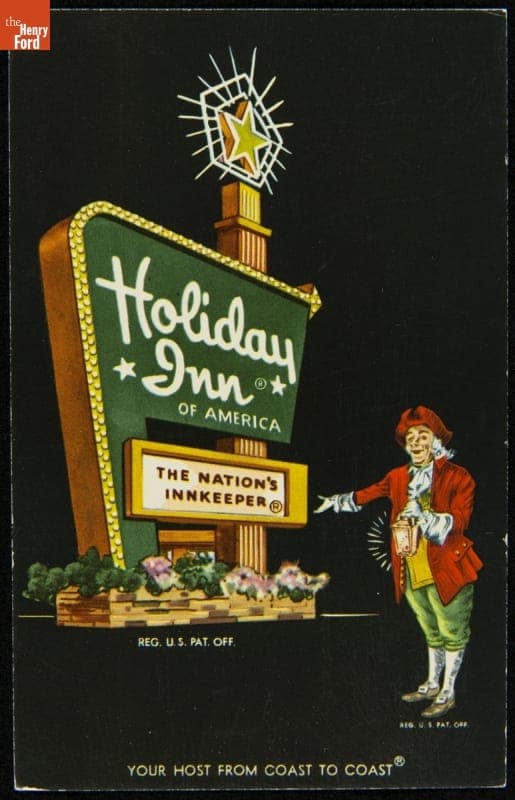Holiday Inn Advertising Postcard, "Your Host from Coast to Coast," 1958