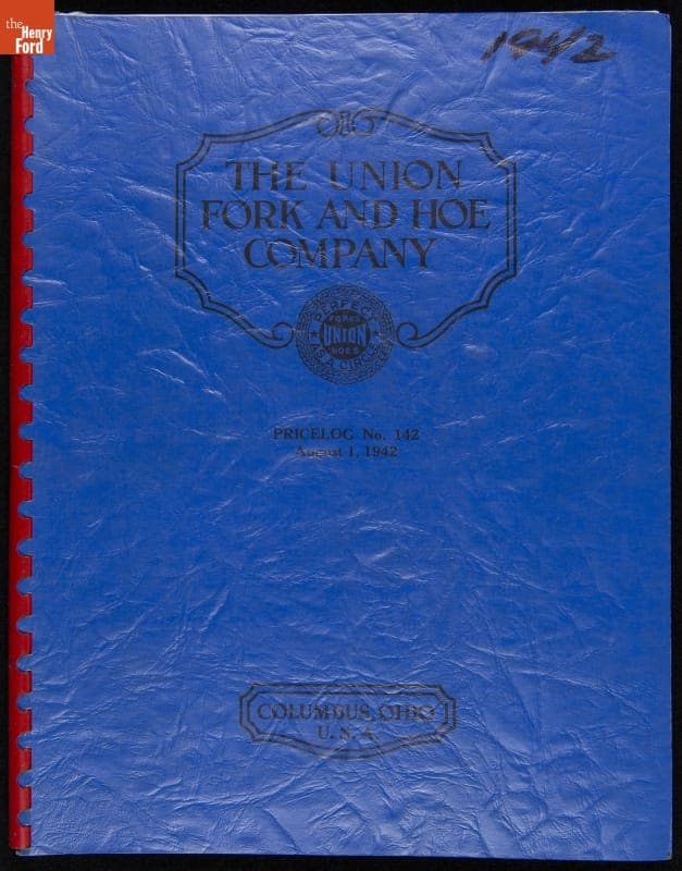 Union Fork & Hoe Company Catalog and Price List No. 142, August 1, 1942