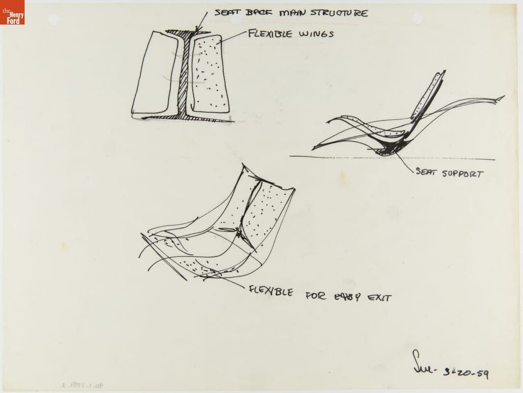Design Sketch for Seating Study, March 20, 1959