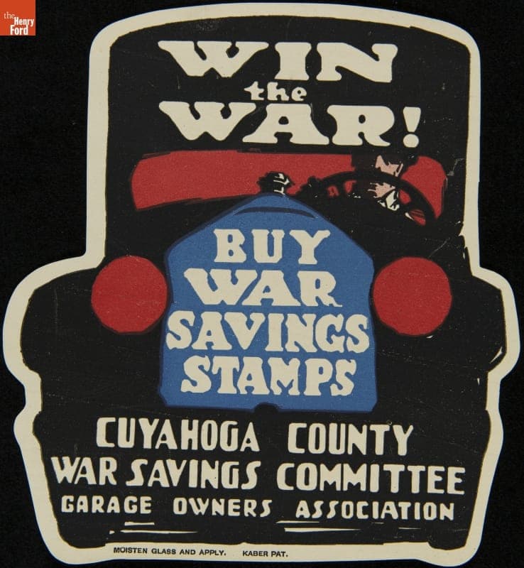 "Win the War! Buy War Savings Stamps," Window Sign, 1917-1918