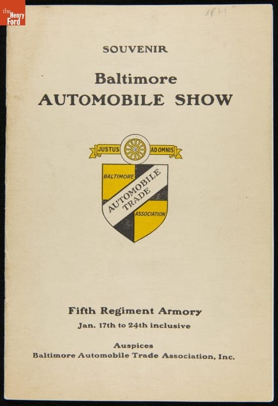 Baltimore Automobile Show Program, January 1925