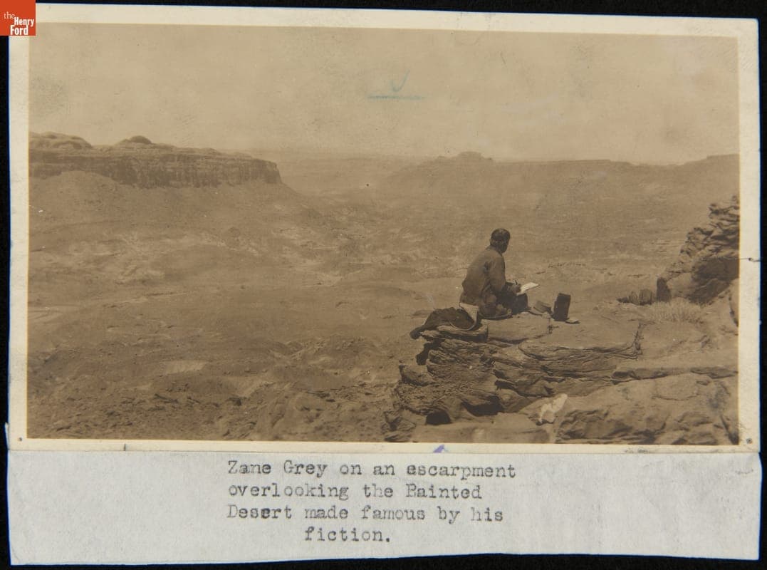 "Zane Grey on an Escarpment Overlooking the Painted Desert Made Famous by His Fiction," circa 1924
