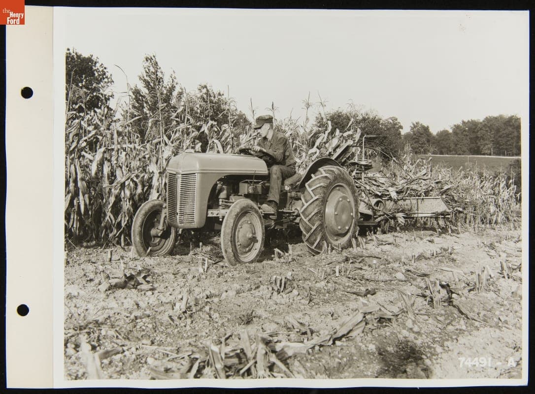 Ford-Ferguson 9N Tractor Pulling a J. I. Case Corn Binder, October 7, 1940