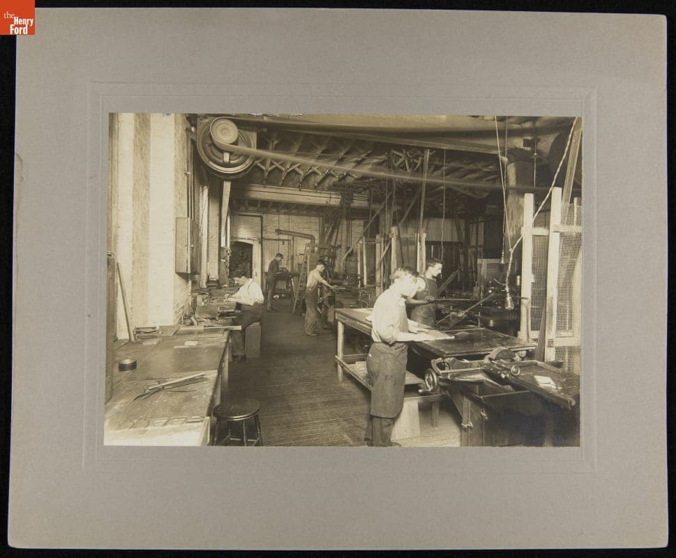 Men Working in a Print Shop, circa 1925