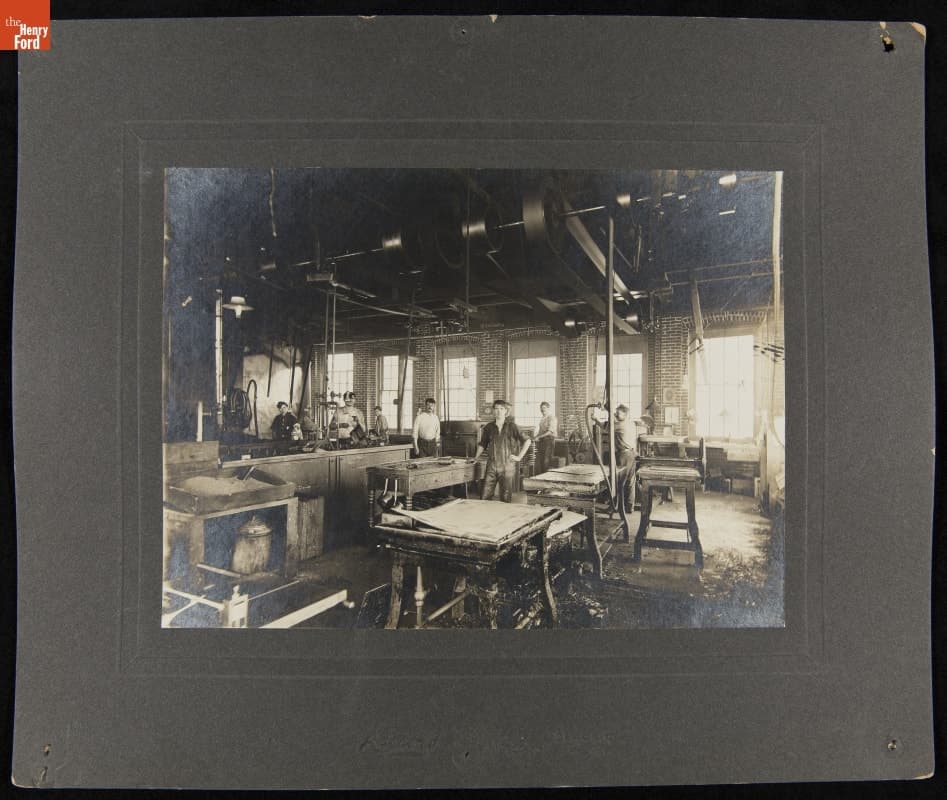 Men Working in a Print Shop, circa 1925