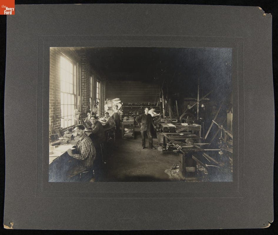 Men Working in a Print Shop, circa 1925