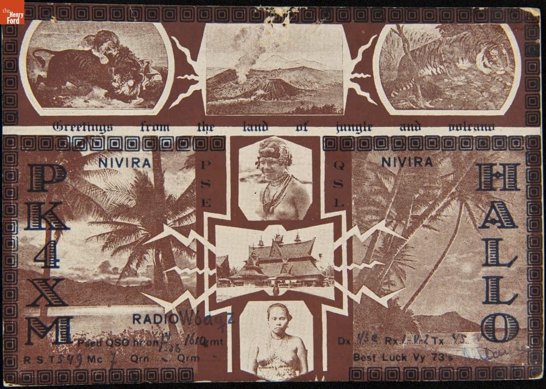 QSL Card from PK4XM (E. Marcks, Sumatra, East Indies) to W6DQZ (Hamid Durmisevich, Los Angeles, California), January 14, 1936
