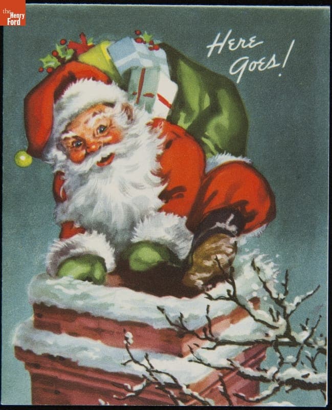 Santa Claus Atop a Chimney, "Here Goes!," 1947