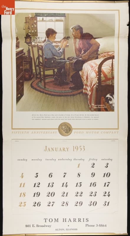 Ford Motor Company Fiftieth Anniversary Calendar by Norman Rockwell, 1953