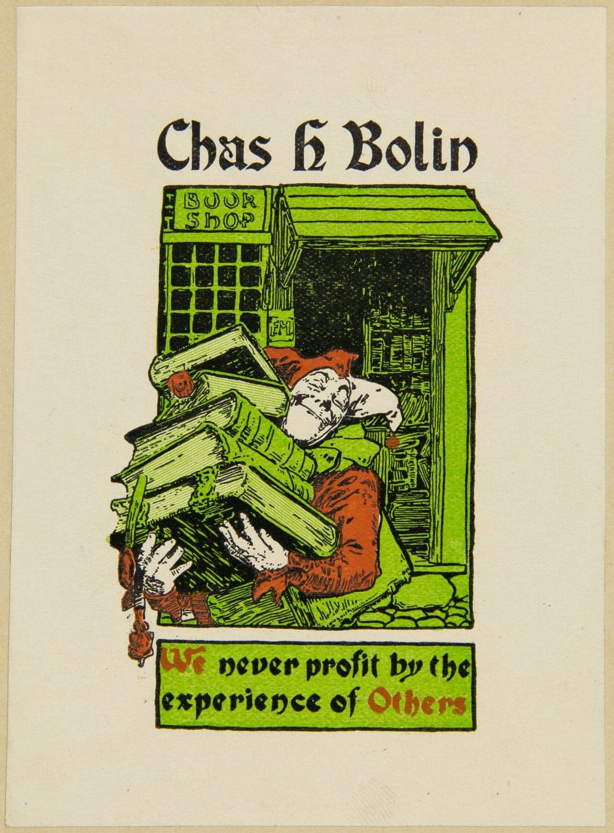 Bookplate of Chas H. Bolin, 1900-1930
