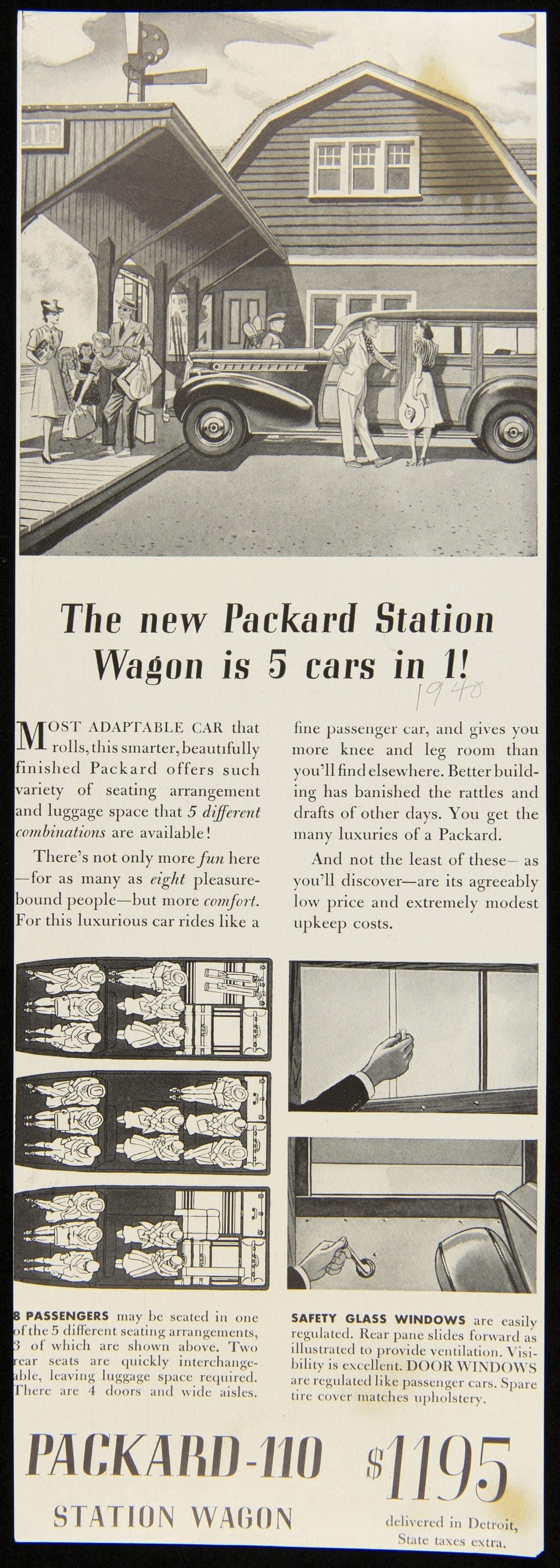 "New Packard Station Wagon is 5 Cars In 1!," 1940
