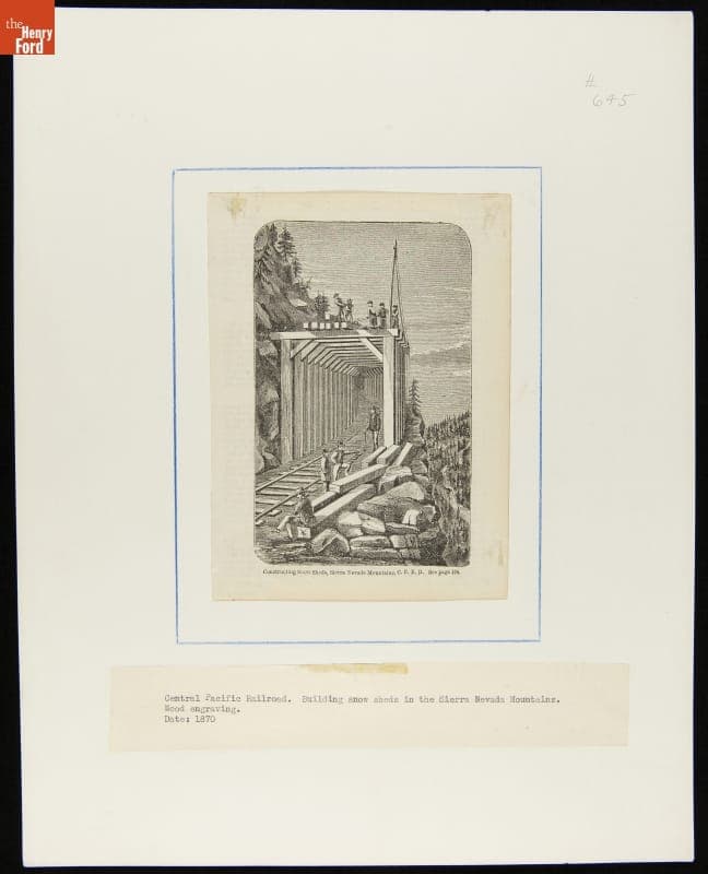 Constructing Snow Sheds, Sierra Nevada Mountains, 1870