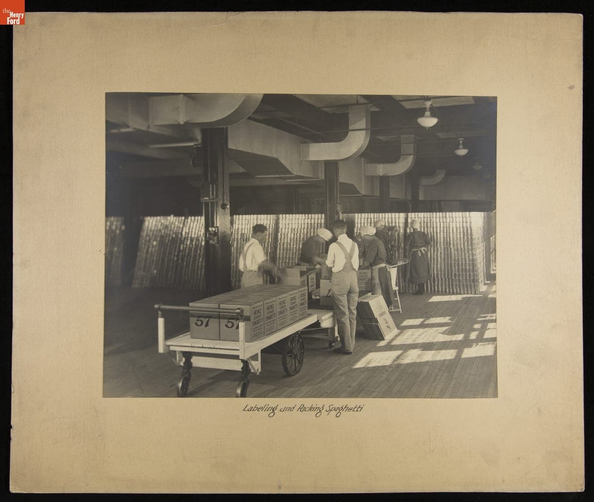 Employees Labeling and Packing Spaghetti at Heinz Main Plant in Pittsburgh, Pennsylvania, circa 1920