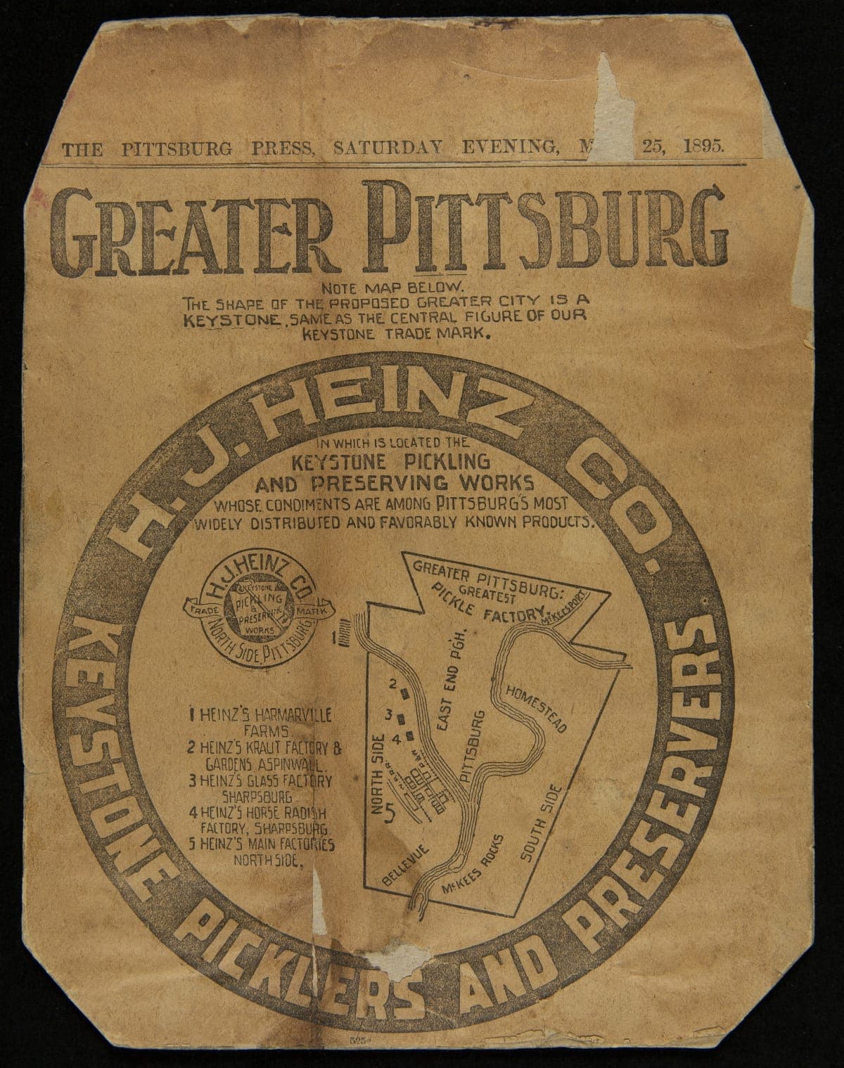 Newspaper Advertising, "H. J. Heinz Co. Keystone Picklers and Preservers," May 25, 1895