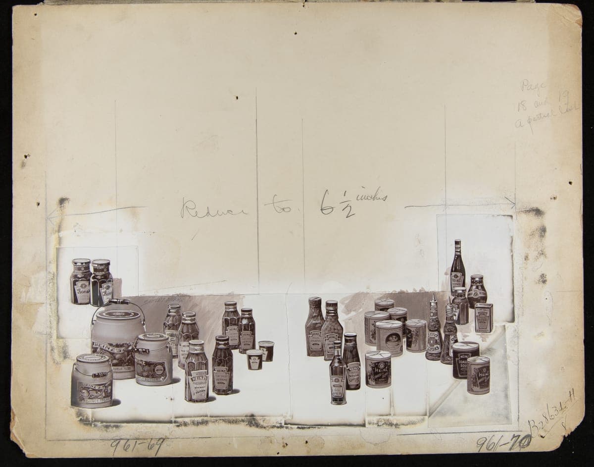Advertising Layout Showing Various Heinz Products, 1907-1925
