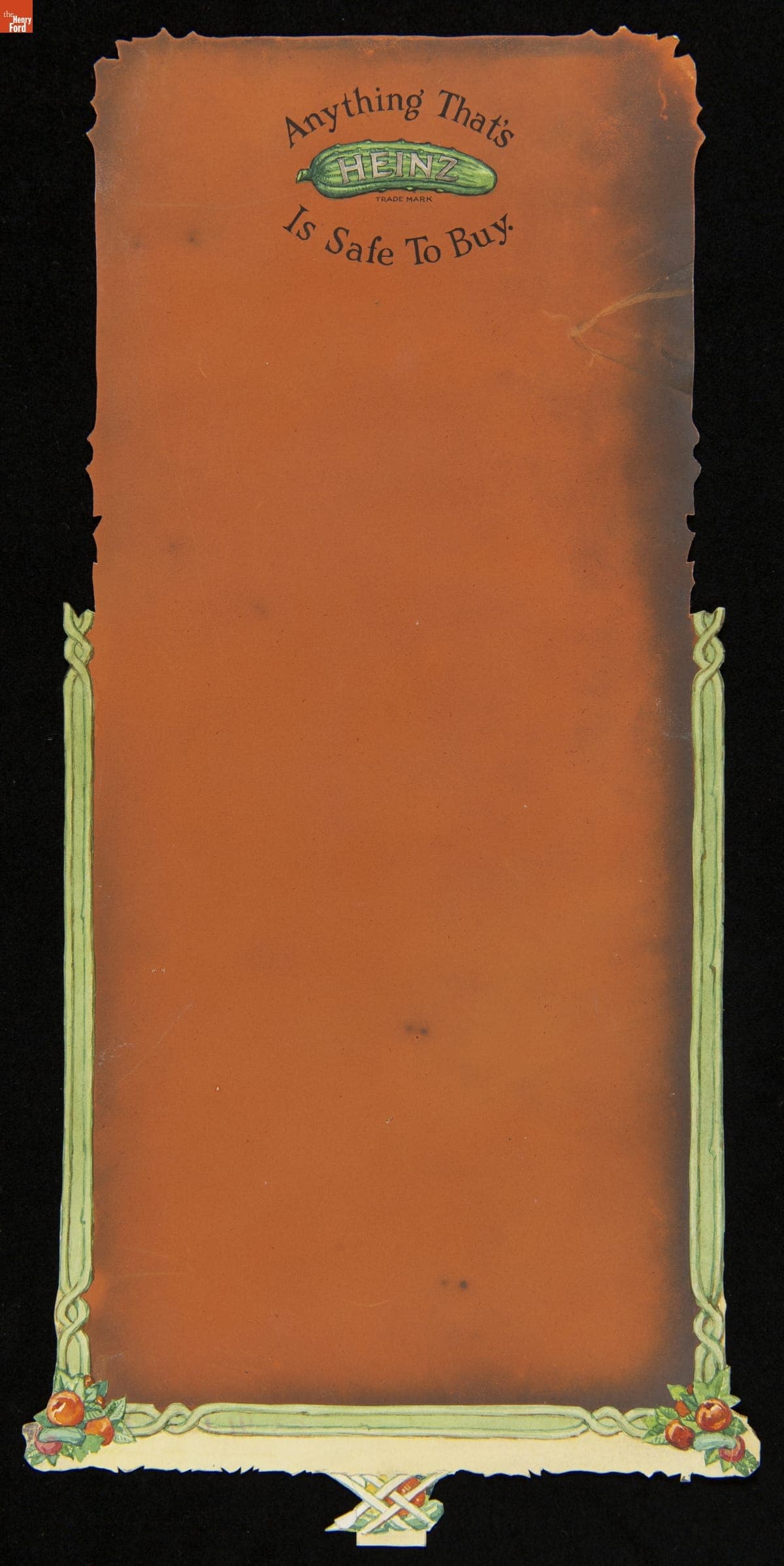 Layout for the Back Cover of a Heinz "57" Varieties Trade Catalog, circa 1915