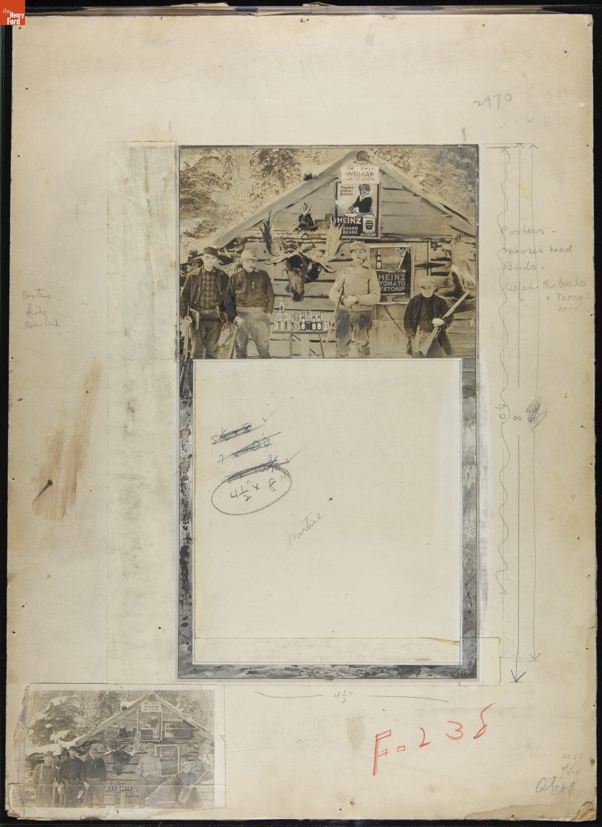 Advertising Layout Photograph Showing Hunters with Heinz Posters in Background, 1922