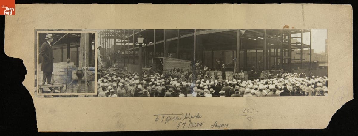 Man Giving Speech to Large Crowd, circa 1925