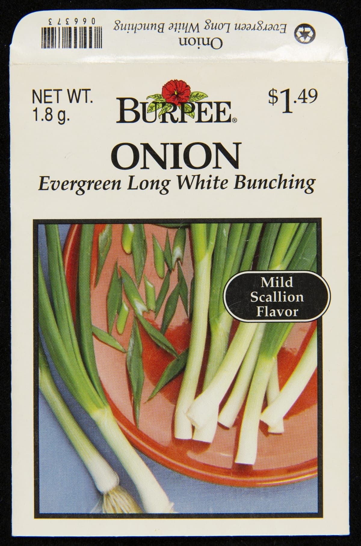 W. Atlee Burpee Company "Onion, Evergreen Long White Bunching," Seed Packet, circa 1999