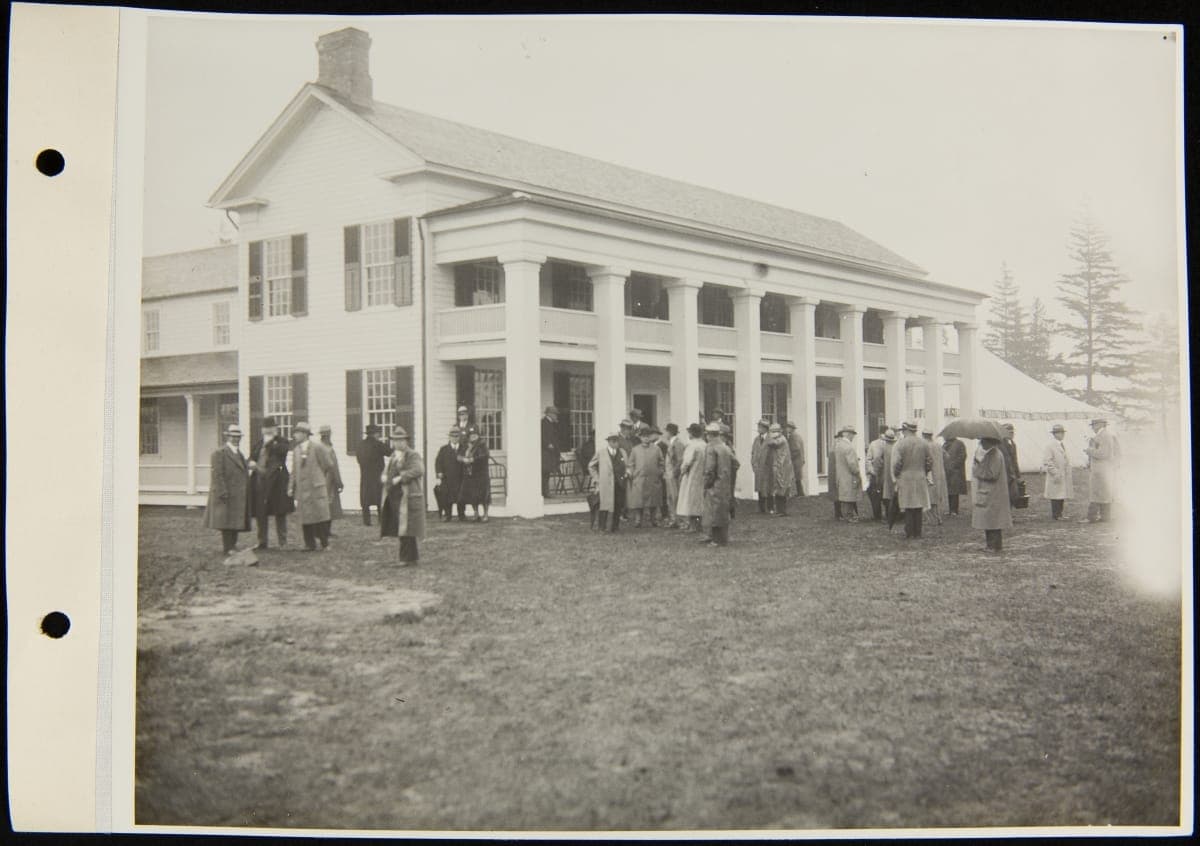 Guests of Light's Golden Jubilee outside Eagle Tavern, October 21, 1929