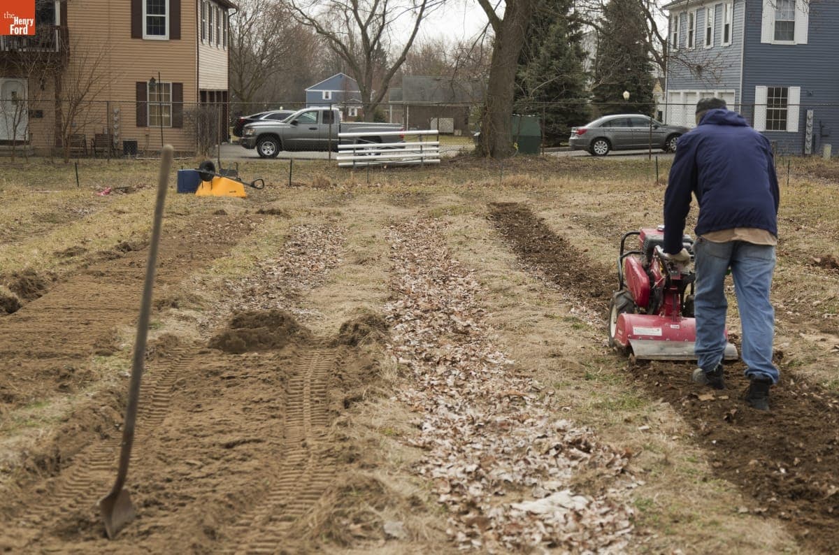 Melvin Parson Gardening during the Entrepreneurship Interview