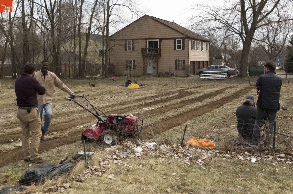 Melvin Parson Gardening during the Entrepreneurship Interview