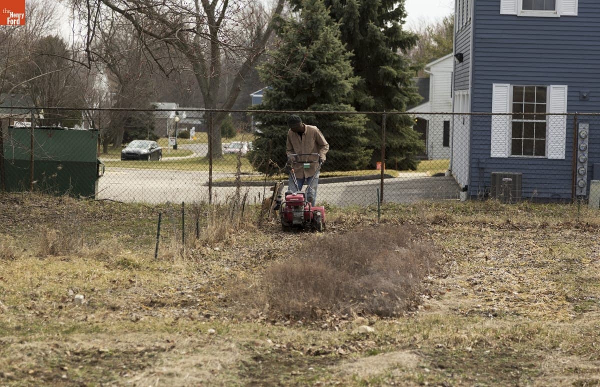 Melvin Parson Gardening during the Entrepreneurship Interview