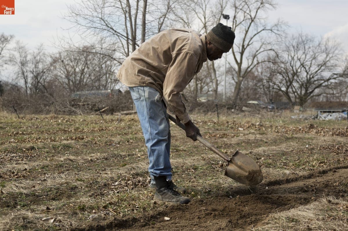 Melvin Parson Gardening during the Entrepreneurship Interview