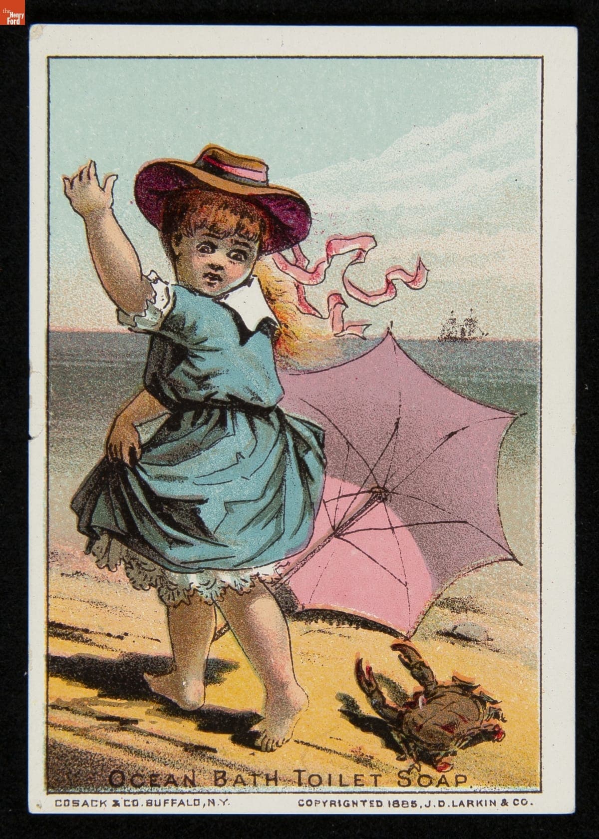 Trade Card for Ocean Bath Toilet Soup, J.D. Larkin & Co., 1885